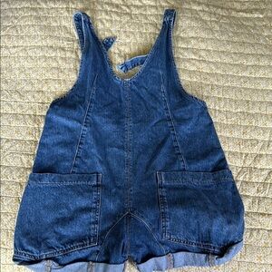 We The Free Blue Denim Jean Romper